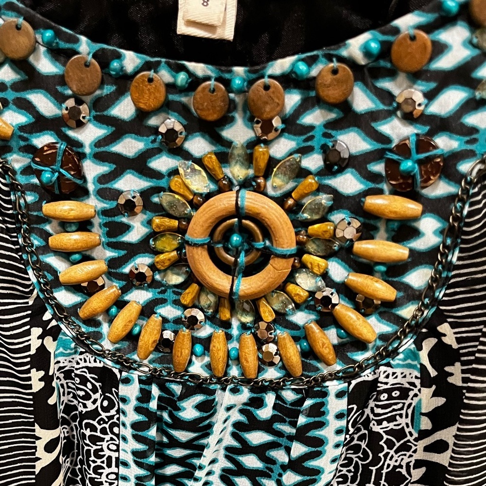 Eci New York Beaded summer tunic/mini EUC - Picture 6 of 8